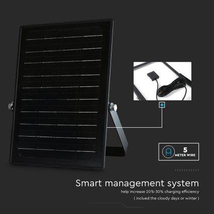 Holofote solar LED regulável com sensor LED/10W/3,7V 4000/6000K IP65 + comando