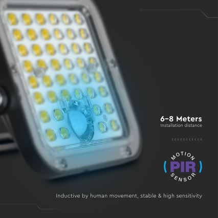 Holofote solar LED regulável com sensor LED/10W/3,7V 4000/6000K IP65 + comando