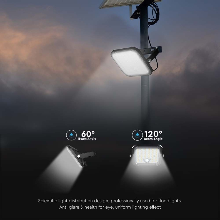 Holofote solar LED regulável com sensor LED/10W/3,7V 4000/6000K IP65 + comando