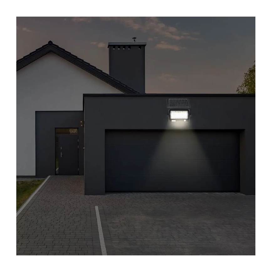 Holofote solar LED regulável com sensor LED/10W/3,7V 4000K IP65 7200 mAh + Porta USB