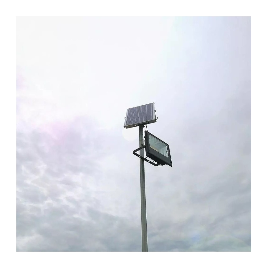 Holofote solar LED regulável LED/16W/3,2V 4000K IP65 10000 mAh + comando