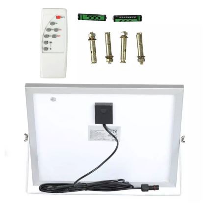 Holofote solar LED regulável LED/16W/3,2V 4000K IP65 10000 mAh + comando