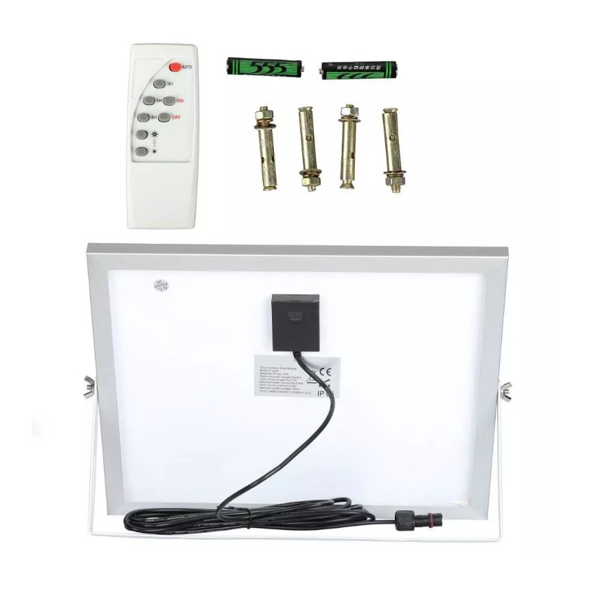 Holofote solar LED regulável LED/16W/3,2V 4000K IP65 10000 mAh + comando
