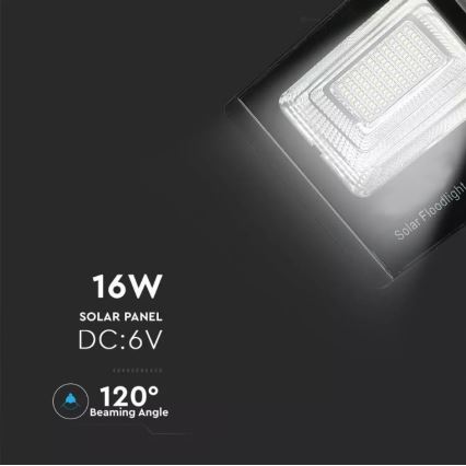 Holofote solar LED regulável LED/16W/3,2V 4000K IP65 10000 mAh + comando