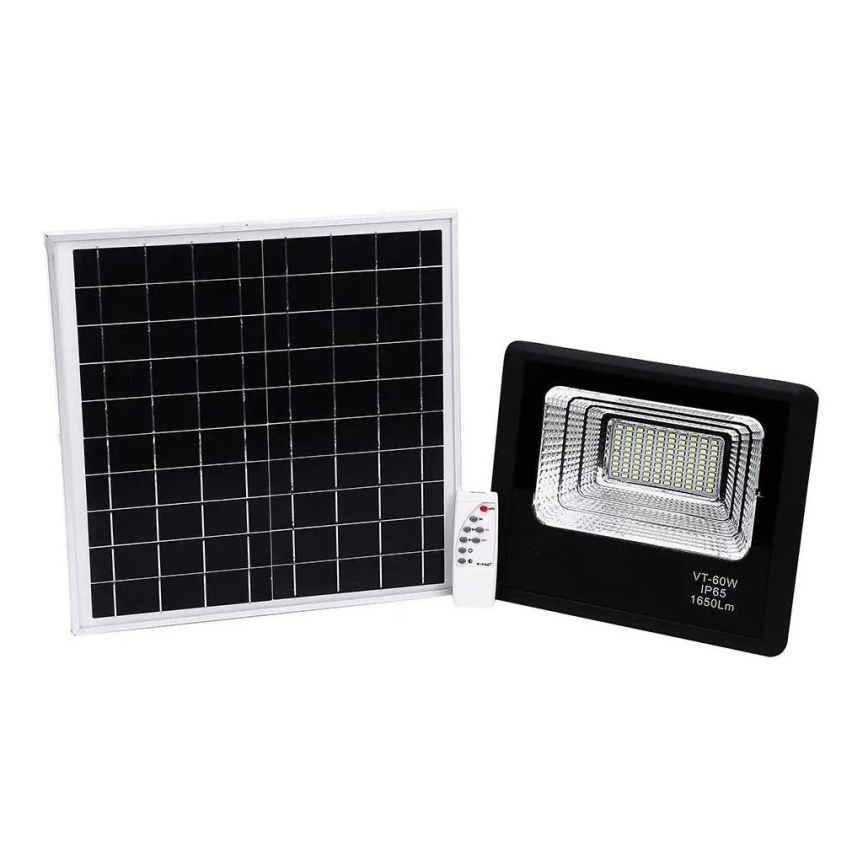 Holofote solar LED regulável LED/20W/6,4V 4000K IP65 10000 mAh + comando
