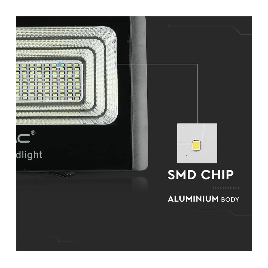 Holofote solar LED regulável LED/20W/6,4V 4000K IP65 10000 mAh + comando