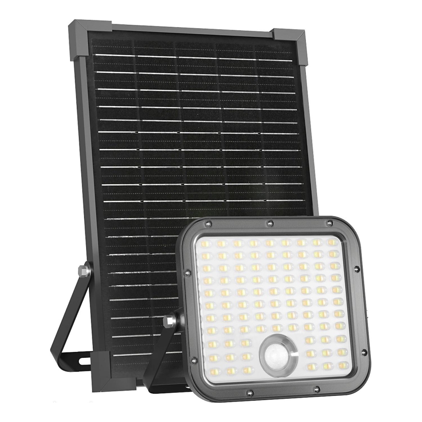 Holofote solar para exterior com sensor LED/30W/6,4V IP65 3000/4000K + comando