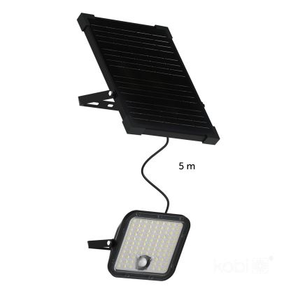 Holofote solar para exterior com sensor LED/30W/6,4V IP65 3000/4000K + comando