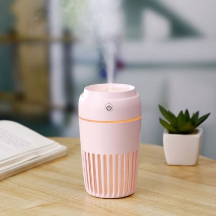 Humidificador de Ar LED RGB 300 ml LED/2W/5V rosa