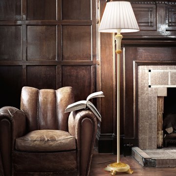 Ideal Lux - Candeeiro de chão FIRENZE 1xE14/40W/230V branco/dourado