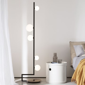 Ideal Lux - Candeeiro de chão LED BIRDS 5xG9/3W/230V preto/dourado