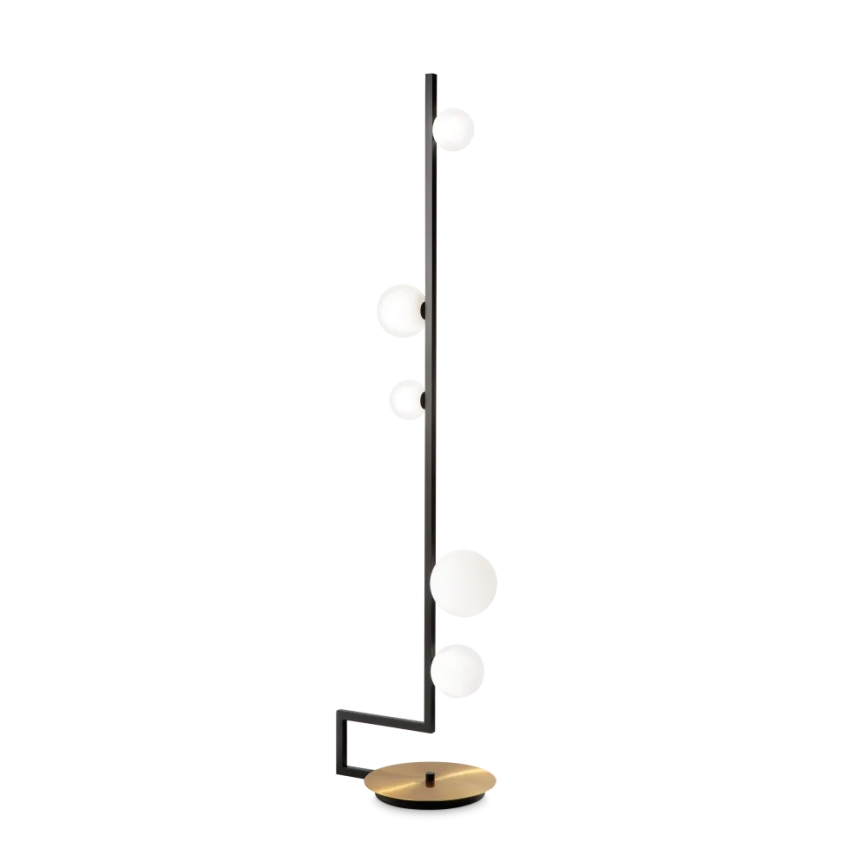 Ideal Lux - Candeeiro de chão LED BIRDS 5xG9/3W/230V preto/dourado