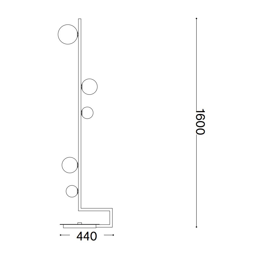 Ideal Lux - Candeeiro de chão LED BIRDS 5xG9/3W/230V preto/dourado