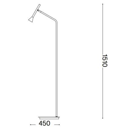 Ideal Lux - Candeeiro de chão LED DIESIS LED/4,5W/230V CRI 95 dourado