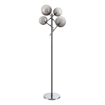 Ideal Lux - Candeeiro de chão LED EQUINOXE 4xG4/2W/230V cromado brilhante/fumado