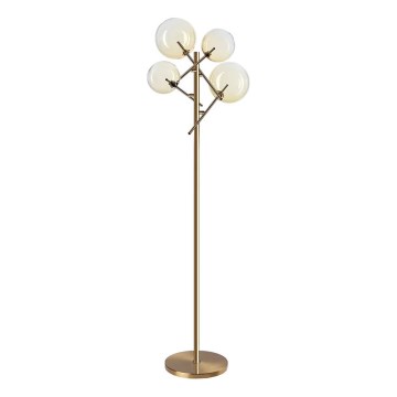 Ideal Lux - Candeeiro de chão LED EQUINOXE 4xG4/2W/230V latão/fumado