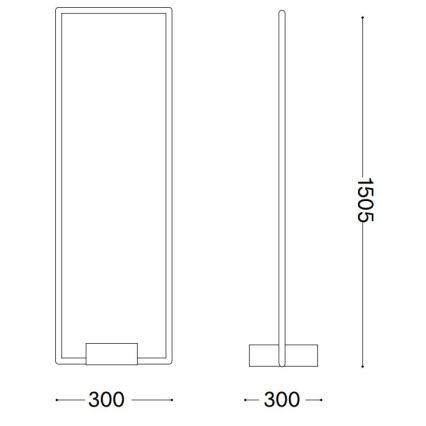 Ideal Lux - Candeeiro de chão LED FRAME LED/30W/230V preto