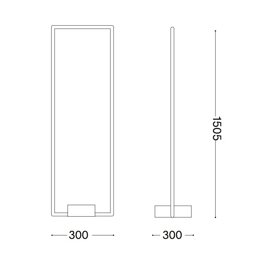 Ideal Lux - Candeeiro de chão LED FRAME LED/30W/230V preto