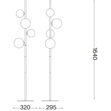 Ideal Lux - Candeeiro de chão LED PERLAGE 4xG9/3W/230V dourado/branco
