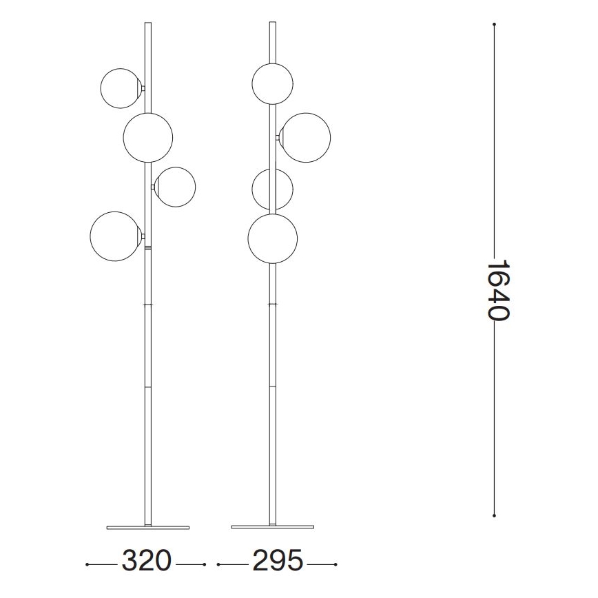Ideal Lux - Candeeiro de chão LED PERLAGE 4xG9/3W/230V dourado/branco