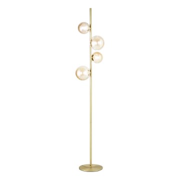 Ideal Lux - Candeeiro de chão LED PERLAGE 4xG9/3W/230V dourado/fumado