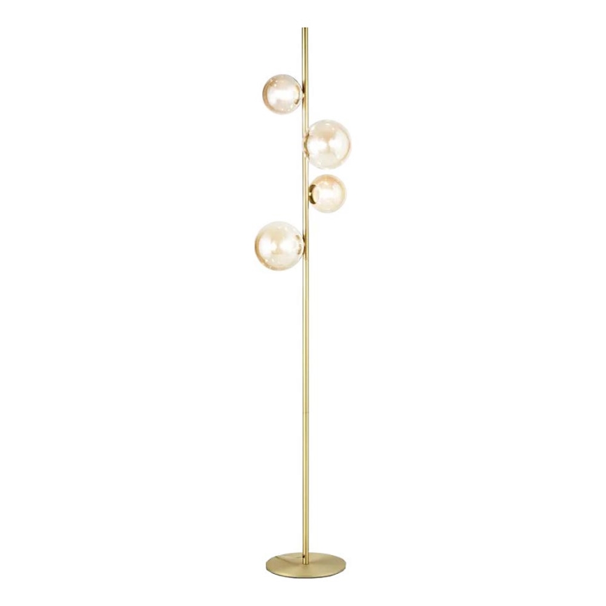 Ideal Lux - Candeeiro de chão LED PERLAGE 4xG9/3W/230V dourado/fumado