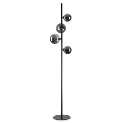 Ideal Lux - Candeeiro de chão LED PERLAGE 4xG9/3W/230V preto/fumado
