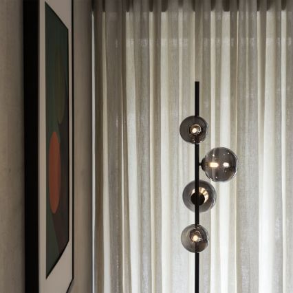 Ideal Lux - Candeeiro de chão LED PERLAGE 4xG9/3W/230V preto/fumado