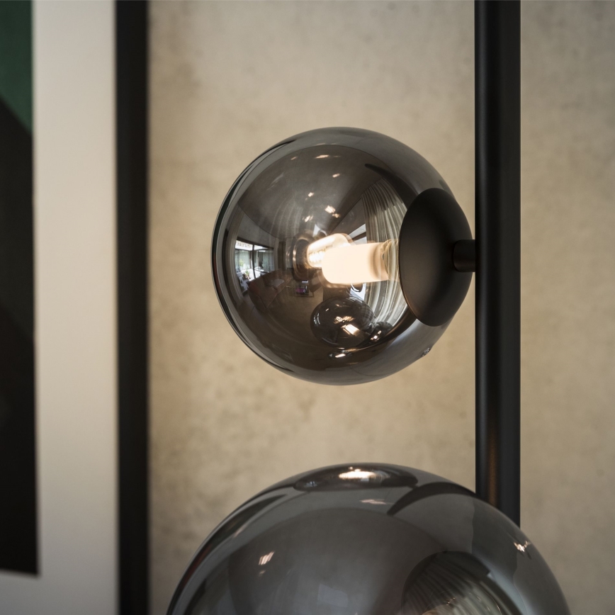 Ideal Lux - Candeeiro de chão LED PERLAGE 4xG9/3W/230V preto/fumado