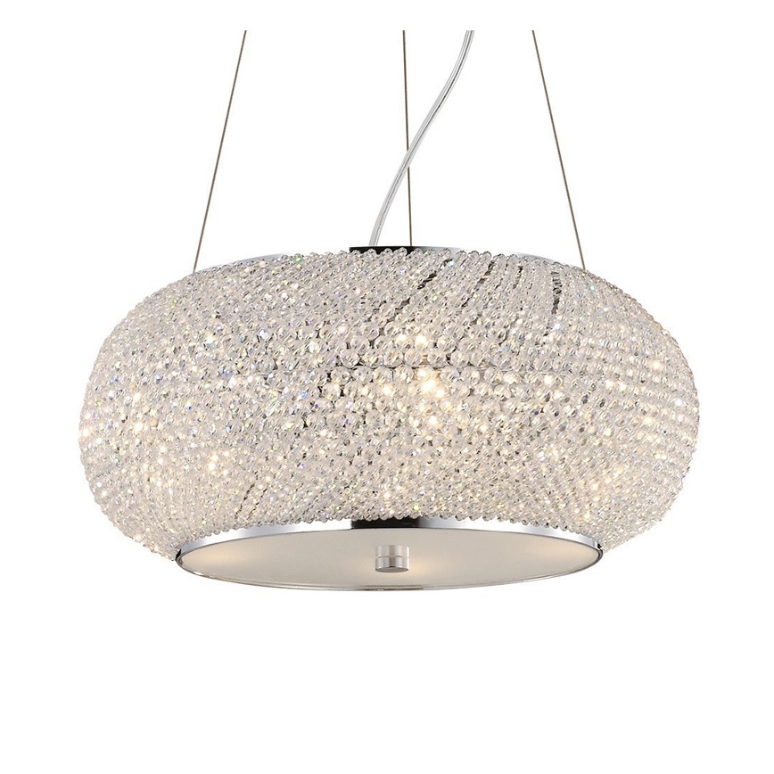 Ideal Lux - Candeeiro de cristal PASHA 10xE14/40W/230V diâmetro 55 cm cromado brilhante