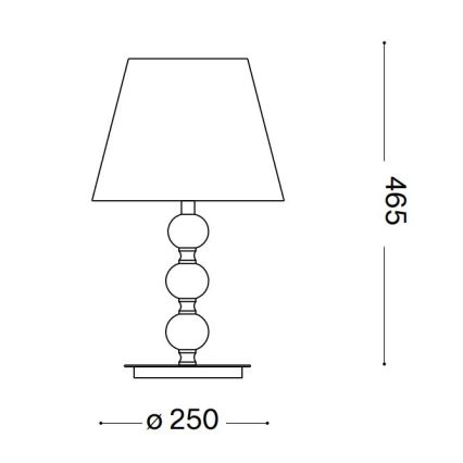 Ideal Lux - Candeeiro de mesa de cristal QUEEN 1xE27/60W/230V dourado