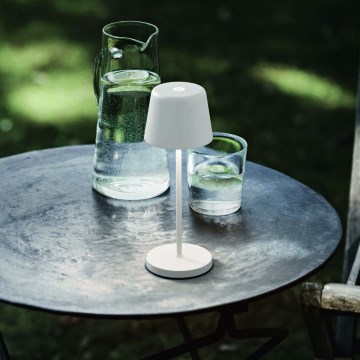 Ideal Lux - Candeeiro de mesa de exterior tátil regulável LED CUTE LED/2,5W/3,7V USB 2200-2700K IP65 branco