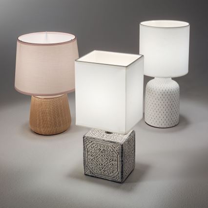 Ideal Lux - Candeeiro de mesa KALI 1xE14/40W/230V cerâmica/creme/bege