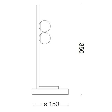 Ideal Lux - Candeeiro de mesa LED PING PONG 2xLED/3W/230V CRI 90 preto