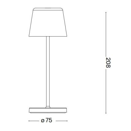 Ideal Lux - Candeeiro de mesa de exterior tátil regulável LED CUTE LED/2,5W/3,7V USB 2200-2700K IP65 preto