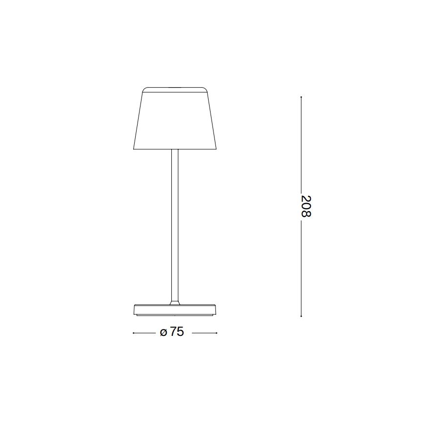 Ideal Lux - Candeeiro de mesa de exterior tátil regulável LED CUTE LED/2,5W/3,7V USB 2200-2700K IP65 preto