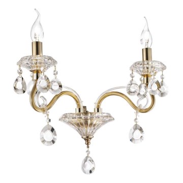 Ideal Lux - Candeeiro de parede em cristal NEGRESCO 2xE14/28W/230V dourado