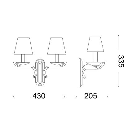 Ideal Lux - Candeeiro de parede em cristal PEGASO 2xE14/28W/230V dourado