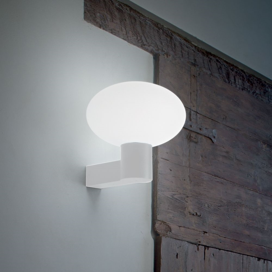 Ideal Lux - Candeeiro de parede exterior CLIO 1xE27/42W/230V IP44 branco