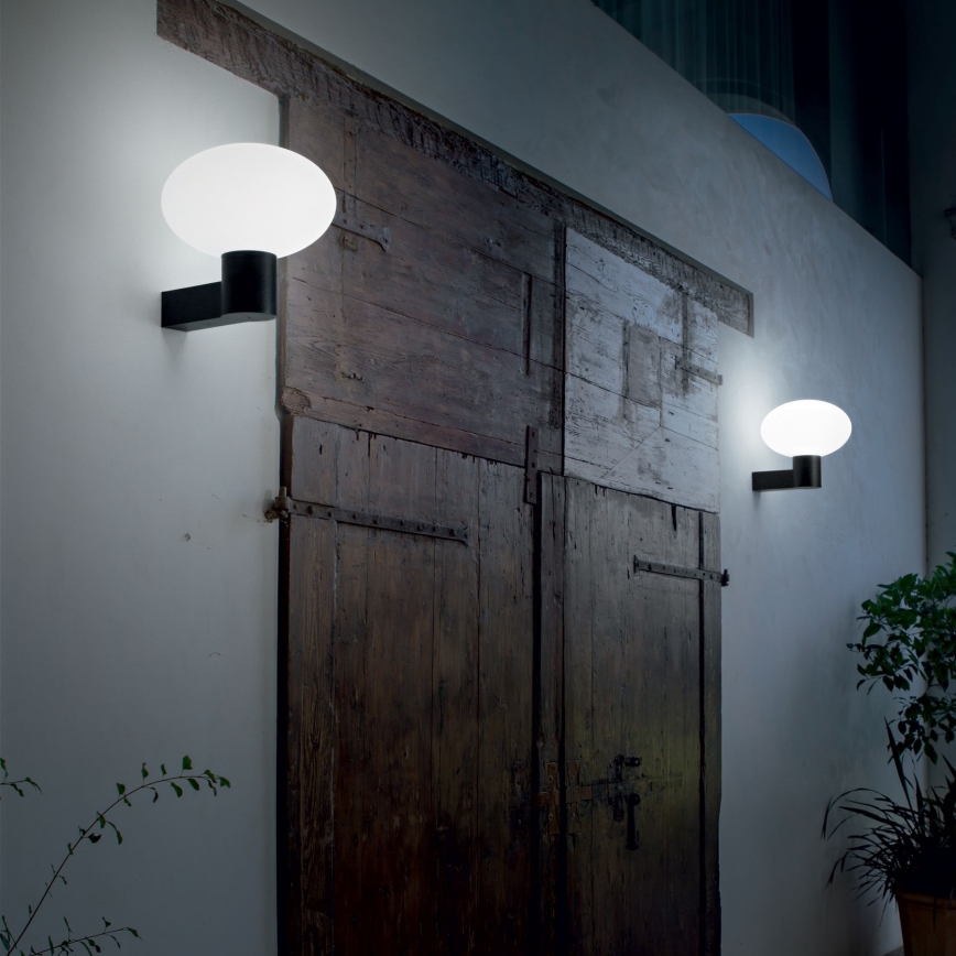 Ideal Lux - Candeeiro de parede exterior CLIO 1xE27/42W/230V IP44 preto