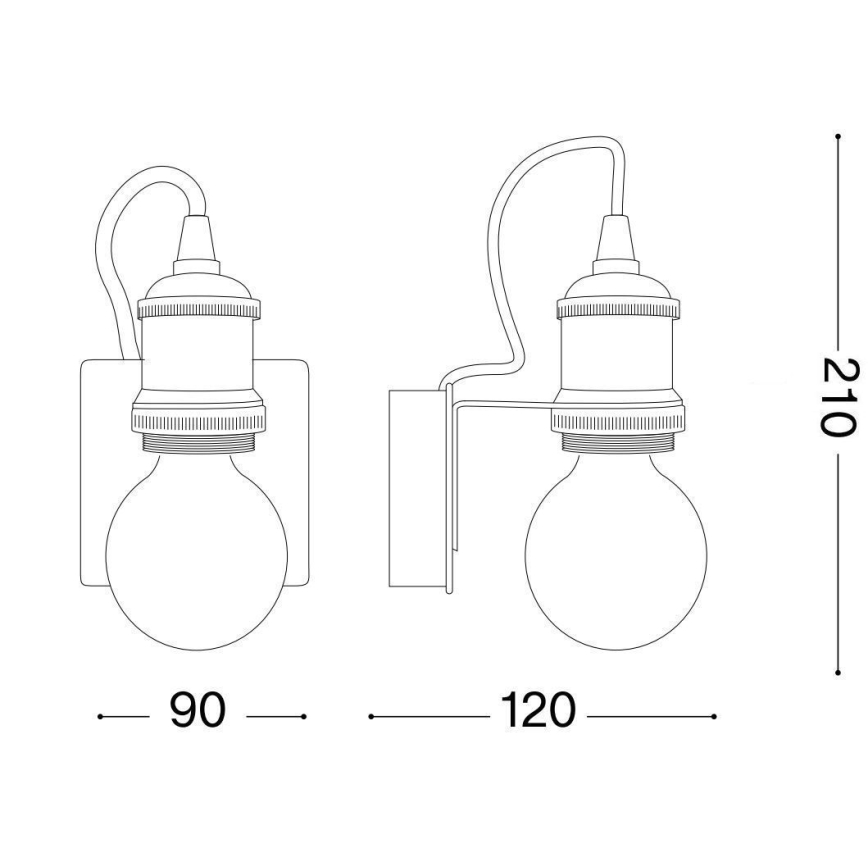 Ideal Lux - Candeeiro de parede FRIDA 1xE27/60W/230V cobre
