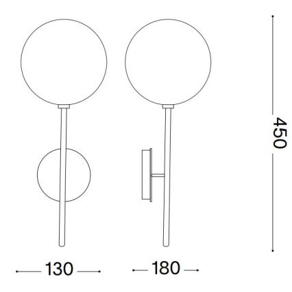 Ideal Lux - Candeeiro de parede LED EQUINOXE 1xG4/2W/230V latão/fumado
