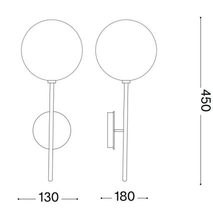 Ideal Lux - Candeeiro de parede LED EQUINOXE 1xG4/2W/230V latão/transparente