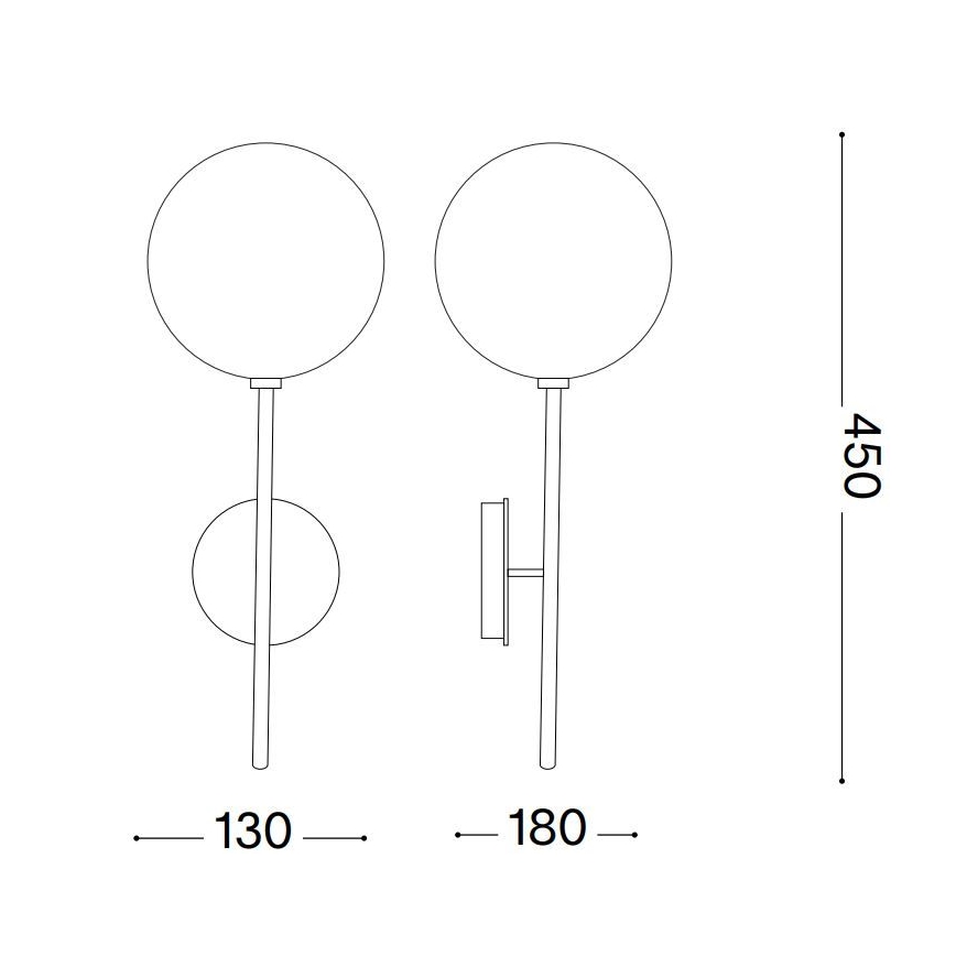 Ideal Lux - Candeeiro de parede LED EQUINOXE 1xG4/2W/230V latão/transparente