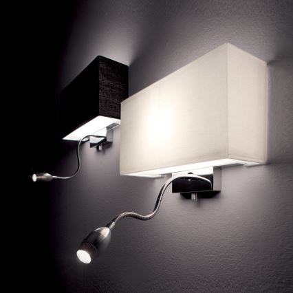 Ideal Lux - Candeeiro de parede LED flexível HOTEL 1xE27/60W + LED/1,5W/230V