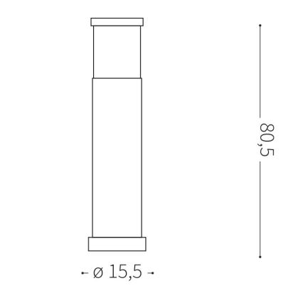 Ideal Lux - Candeeiro exterior 1xE27/42W/230V 80 cm IP44 antracite