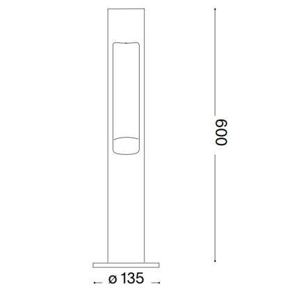 Ideal Lux - Candeeiro exterior ACQUA 1xG9/15W/230V 60 cm IP44 castanho