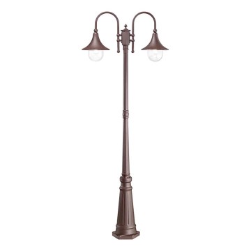 Ideal Lux - Candeeiro exterior CIMA 2xE27/52W/230V 216 cm IP43 castanho