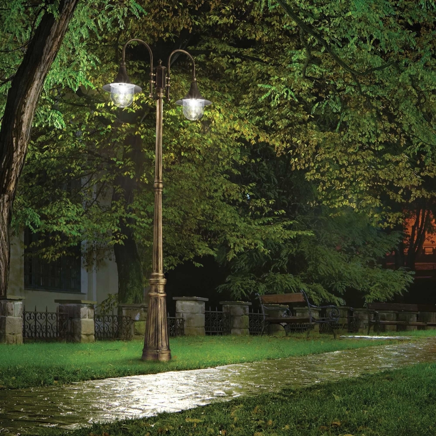 Ideal Lux - Candeeiro exterior CIMA 2xE27/52W/230V 216 cm IP43 pátina