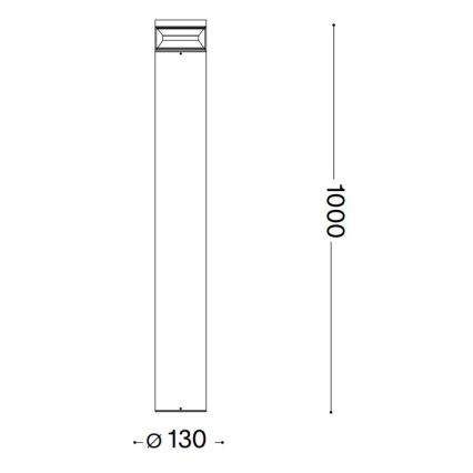 Ideal Lux - Candeeiro exterior LED BOEING LED/14W/230V 100 cm CRI 90 IP65 preto